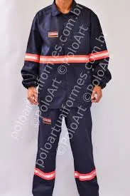Conjunto 88/12 — conjunto antichama em tecido Jupiter FR 88/12 azul-marinho com faixa refletiva, vestido
